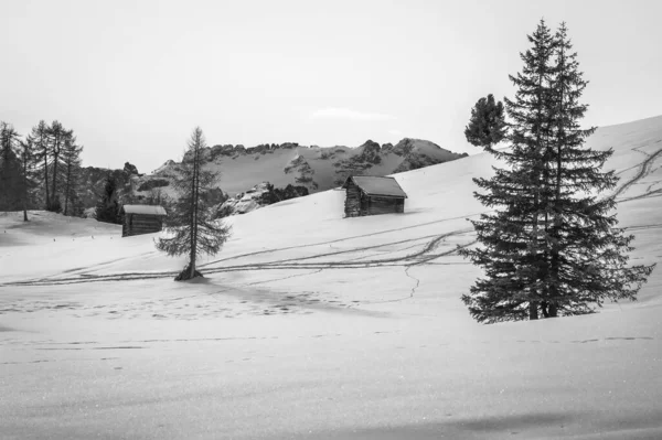 Naturskön Bild Snöiga Val Alta Val Badia Sydtyrolen Italien — Stockfoto