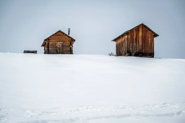 Landschaftsaufnahme Des Schneebedeckten Val Alta Val Badia Südtirol Italien — Stockfoto