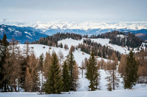 Сценічний Знімок Снігу Валь Альта Вал Бадія Південний Тіроль Італія — стокове фото
