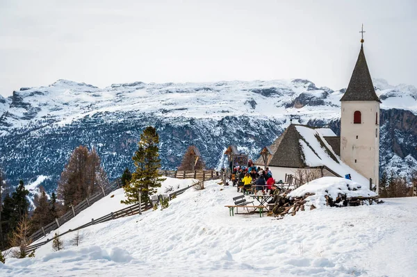 Karlı Val Alta Val Badia Güney Tyrol Manzaralı Bir Sahne — Stok fotoğraf