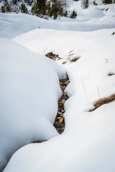 Живописный Снимок Снежного Валя Альта Валь Бадия Южный Тироль Италия — стоковое фото