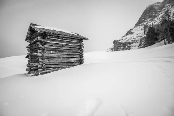 Scenic Shot Snowy Val Alta Val Badia South Tyrol Italia — Fotografie, imagine de stoc