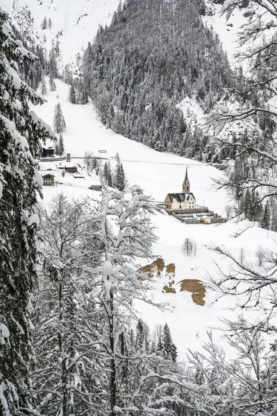 stock image scenic shot of beautiful snow covered Sauris, Province of Udine, Italy