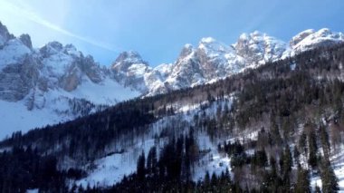Tarvisio bölgesindeki Riofreddo Vadisi 'nin büyüsü. Kışın vahşi doğa
