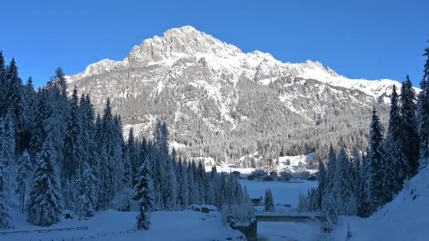 Vista Panorâmica Nevada Sappada Dolomites Itália — Vídeo de Stock
