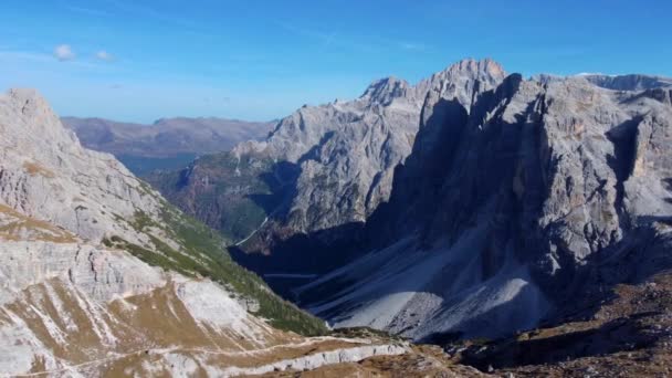 Tre Cime Lavaredo Felülről Fenséges Vad Dolomitok — Stock videók