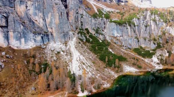 Federa湖和Cortina盆地威严的野生白云石 — 图库视频影像
