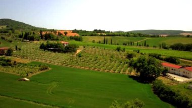 Val d 'Orcia tepelerinin panoramik hava manzarası