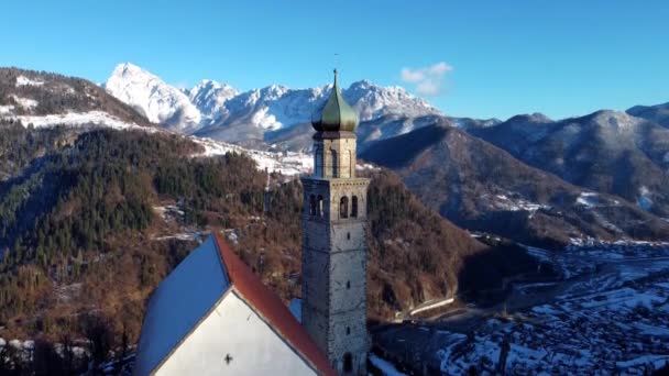 Αρχαία Εκκλησία Του Αγίου Pietro Στην Καρνία Ονειρεμένη Όραση Zuglio — Αρχείο Βίντεο