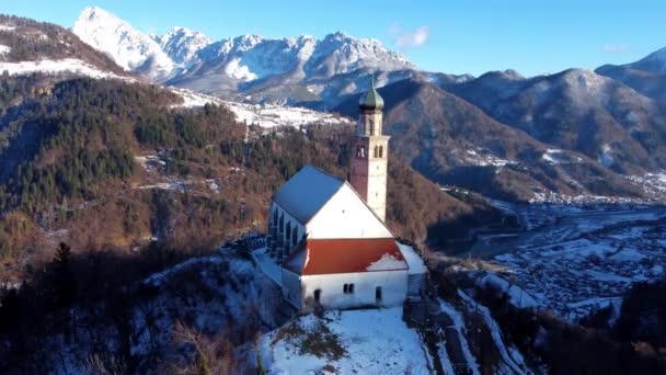 Ancient Church San Pietro Carnia Dream Vision Zuglio Carnia Discover — Stock Video