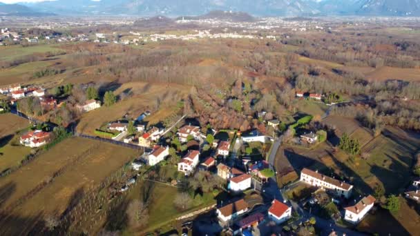Centrální Vesnice Friuli Shora Mezi Kopci Horami Raspano Cassacco — Stock video