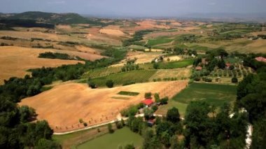 Val d 'Orcia tepelerinin panoramik hava manzarası