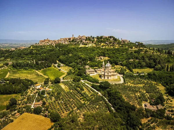 Beautiful View Montepulciano Hilltop Town Tuscany Italy — Stock Photo, Image