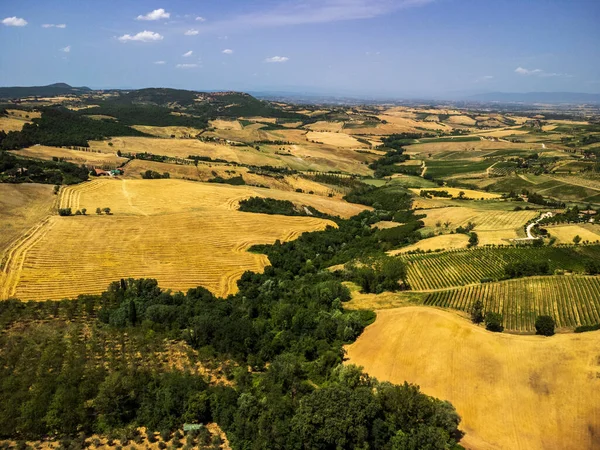 Schöne Aussicht Auf Montepulciano Bergstadt Der Toskana Italien — Stockfoto
