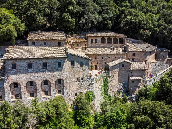 Eremo Delle Carceri Nin Güzel Manzarası Talya Assisi Subasio Dağı — Stok fotoğraf