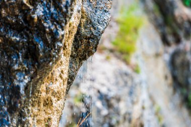 Şelale suyu. Yakın çekim. 
