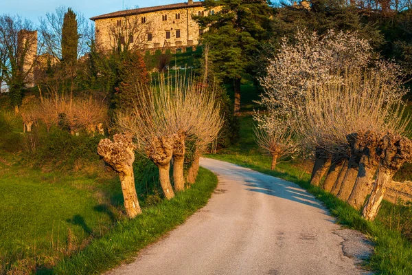 Piękny Widok Kompleks Zamkowy Arcano Włoszech — Zdjęcie stockowe