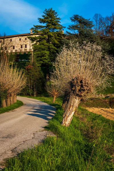Malowniczy Widok Piękny Średniowieczny Zamek Włoszech — Zdjęcie stockowe