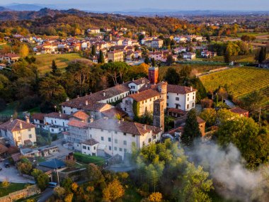 scenic shot of ancient village of Villafredda. Friuli clipart