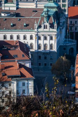 Slovenya 'nın başkenti Ljubljana' nın manzaralı görüntüsü
