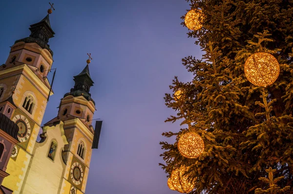 Close Bela Decoração Natal Pequena Cidade Italiana — Fotografia de Stock