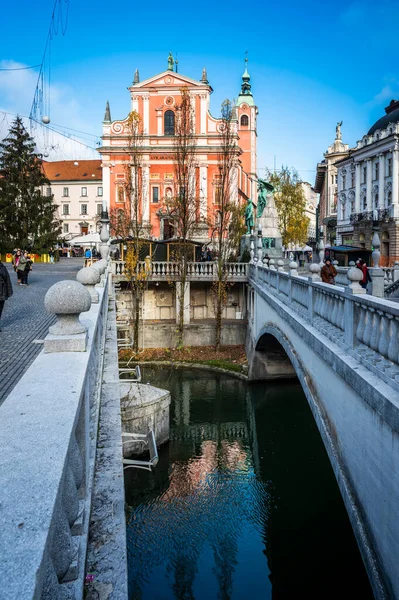 Słowenia Lublana Grudnia 2022 Malownicze Ujęcie Starego Miasta Lublany Stolicy — Zdjęcie stockowe