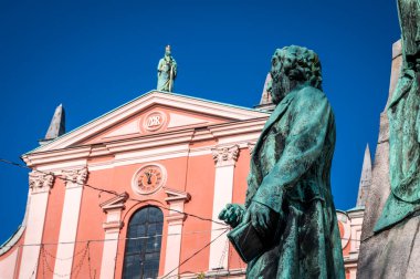 Slovenya 'nın güzel Ljubljana kentindeki eski mimari