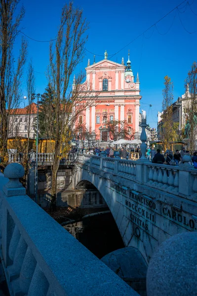 Eslovênia Liubliana Dezembro 2022 Foto Panorâmica Cidade Velha Liubliana Capital — Fotografia de Stock