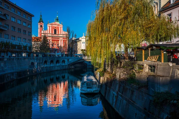 Słowenia Lublana Grudnia 2022 Malownicze Ujęcie Starego Miasta Lublany Stolicy — Zdjęcie stockowe