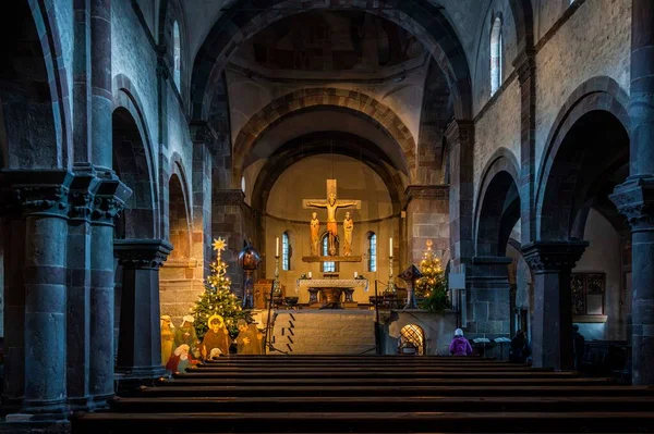 Interieur Van Een Oude Kerk San Candido Italië — Stockfoto