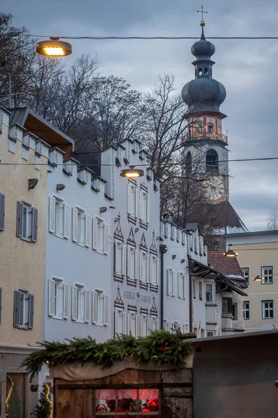 Bruneck Talya Ocak 2023 Eski Bruneck Kasabasının Mimarisi Güney Tyrol — Stok fotoğraf