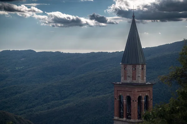 Panorama Vieille Église Dans Vallée Natisone Italie — Photo