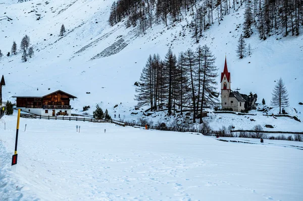 Val Aurina Nın Kar Altında Ahrn Vadisi Güney Tyrol Talya — Stok fotoğraf