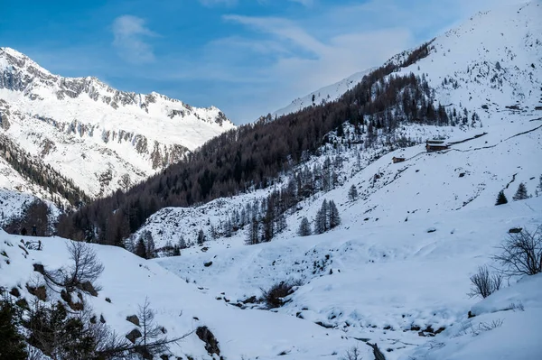 Plano Escénico Vistas Bellezas Encantadas Val Aurina Bajo Nieve Ahrn — Foto de Stock