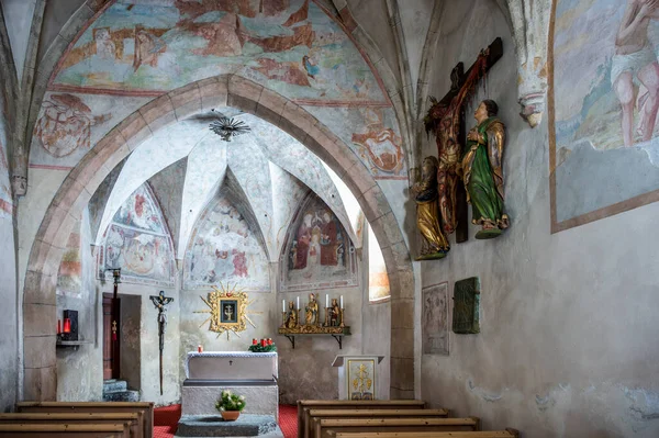 Interieur Opname Van Oude Kerk Val Aurina Italië — Stockfoto