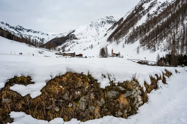 stock image scenic shot of Views and enchanted beauties of Val Aurina under snow, Ahrn Valley, South Tyrol, Italy