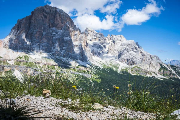 มมองท นตาต นใจของ Cortina Dolomites ตาล — ภาพถ่ายสต็อก
