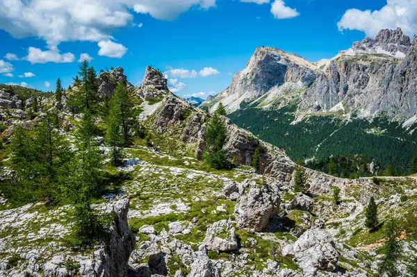 Dolomitas Centrais Monumentos Natureza Averau Nuvolau Cinco Torres Cortina Ampezzo — Fotografia de Stock