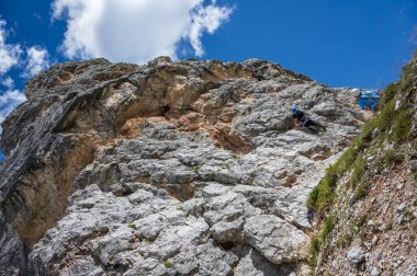 Cortina Dolomitlerinin nefes kesici manzarası. İtalya