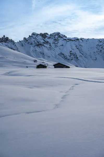 Największy Płaskowyż Europie Zimą Śnieg Zima Atmosfera Alpe Siusi Dolomity — Zdjęcie stockowe