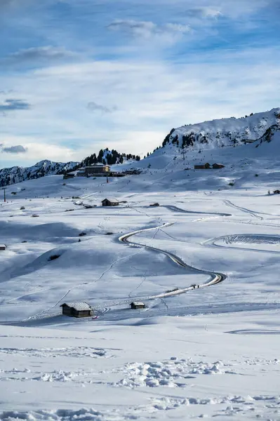 Maior Planalto Alta Altitude Europa Inverno Neve Atmosfera Inverno Alpe — Fotografia de Stock