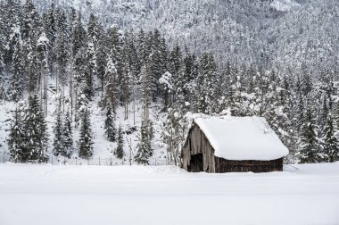 Şiddetli bir kar yağışı sonrasında Tarvisio turizm beldesi