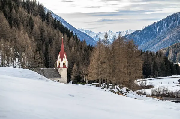 Vinterlandskap Valle Aurinadalen — Stockfoto