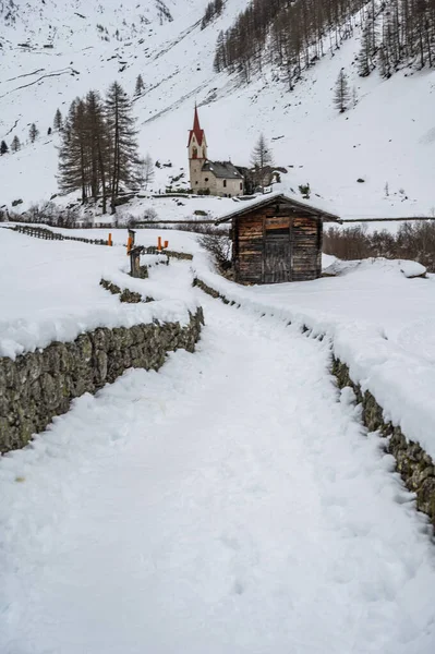 Verschneite Landschaft Ahrntal — Stockfoto