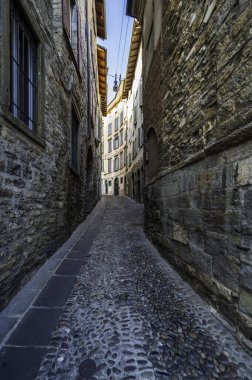 Bergamo, İtalya 'da güzel tarihi mimari