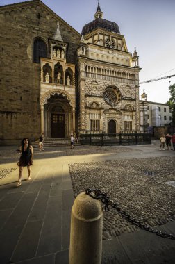 Bergamo, İtalya 'da güzel tarihi mimari