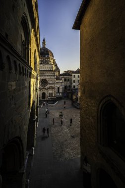 Bergamo, İtalya 'da güzel tarihi mimari