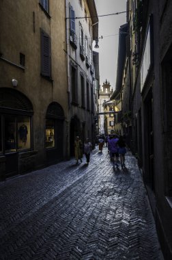 Bergamo, İtalya 'da güzel tarihi mimari