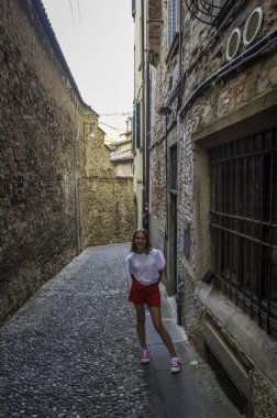 Bergamo, İtalya 'da güzel tarihi mimari