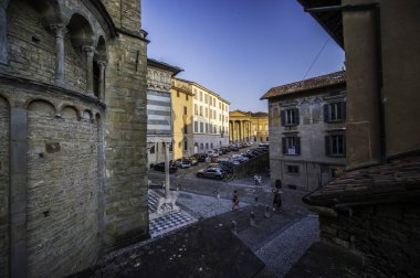 Bergamo, İtalya 'da güzel tarihi mimari